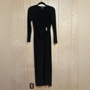 Ralph Lauren Black Long Sleeve Dress with Embellishment